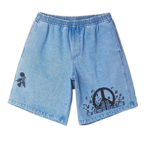 Obey - Shorts, Easy Denim, Noise. Light Indigo