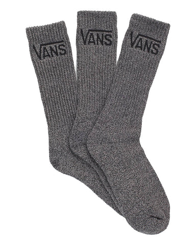 Vans - Socks, Classic Crew. 3 PCK. Black Heather