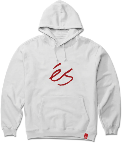 ÉS - Hoodie, Script Fleece. White