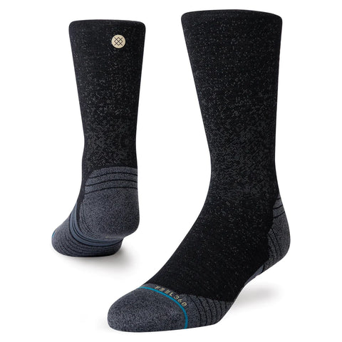 Stance - Socks, Run Light Wool Crew. BLK